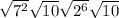 \sqrt{7^{2} } \sqrt{10} \sqrt{2^{6} } \sqrt{10}