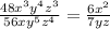 \frac{48x^{3}y^{4}z^{3} }{56xy^{5} z^{4} } =\frac{6x^{2} }{7yz}