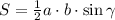 S = \frac{1}{2}a\cdot{b}\cdot\sin\gamma