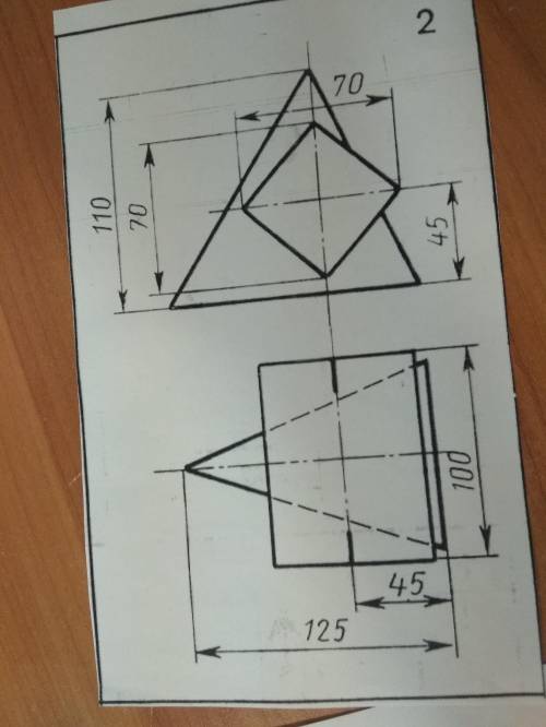 Нужно построить 3 вид, а также деталь в аксонометрии, в 3д