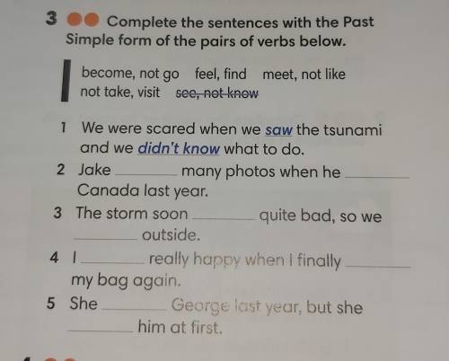 TI td Complete the sentences with the Past Simple form of the pairs of verbs below. fo ус become, no