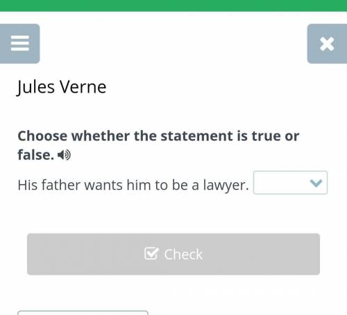 Choose whether the statement is true or false. His father wants him to be a lawyer.