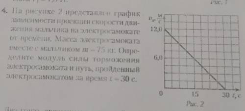 На рисунке 2 представлен график зависимости проекции скорости движения мальчика на электросамокате о