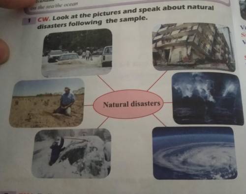 1 CW. Look at the pictures and speak about natural disasters following the sample.