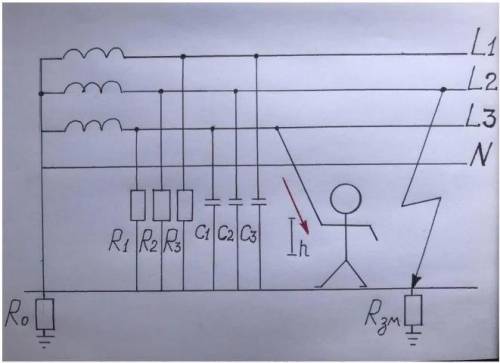 В трёхфазной четырехпроводной электрической сети с глухо заземлённой нейтралью напряжением 380/220 В