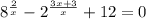 8^{\frac{2}{x} }-2^{\frac{3x+3}{x} }+12=0