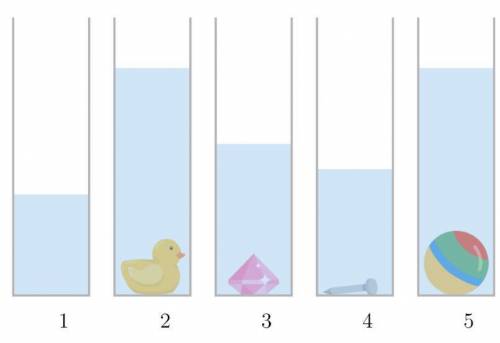 В пять одинаковых цилиндрических стаканов налили равное количество воды, затем в четыре стакана опус