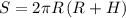 S=2\pi R\, (R+H)