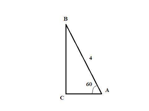 К плоскости α проведена наклонная AB (A∈α). Длина наклонной равна 4 см, наклонная с плоскостью образ