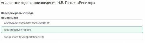 Определи роль эпизода. Немая сцена раскрывает проблему произведения характеризует героев раскрывает