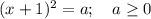 (x+1)^2=a;\quad a\geq 0