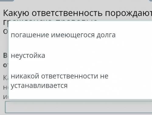 Выбери один правильный вариант ответа. Какая ответственность устанавливается за неисполнение или нен