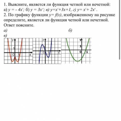 2. По графику функции у= f(x), изображенному на рисунке определите, является ли функция четной или н