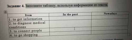 Заполните таблицу, используя информацию из текста. таблица в прикрепленном файле текст: Технологии