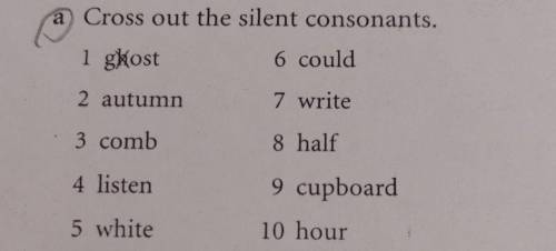 Silent letters a Cross out the silent consonants.