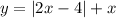 y=|2x-4|+x