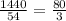 \frac{1440}{54} = \frac{80}{3}