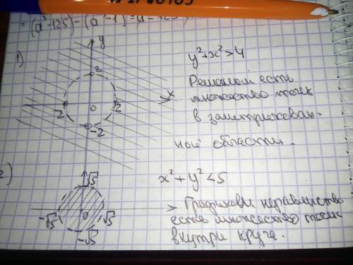 1)Выберите множество точек, которое будет являться решением неравенства y^2+х^2>4 2)Чтобы решить