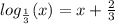 log_{ \frac{1}{3} }(x) = x + \frac{2}{3}