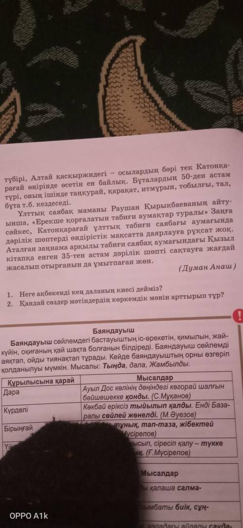 Қанадай создер мәтіндердің көркемдік мәнін арттырып тұр?