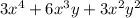 3x^{4}+6x^{3}y+ 3x^{2}y^{2}