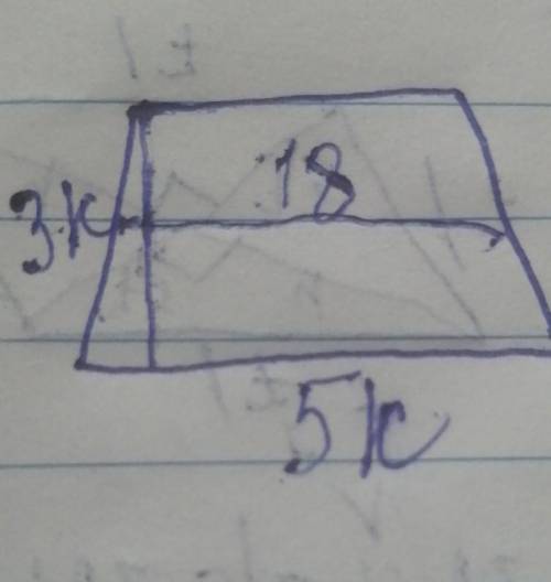 Найдите периметр равнобокой трапеции если её Боковая сторона равна 3х больше основание равно 5х MN с