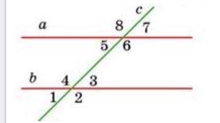 Установите соответствие между парами углов и их названием. 4 и 8 1 и 2 4 и 5 1 и 3 1 и 7 3 и 7