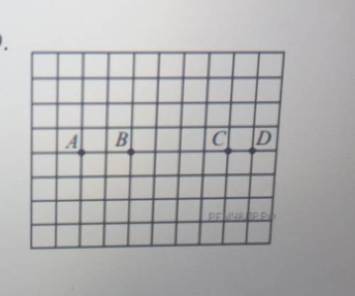 на клетчатой бумаге с размером клетки 1 на 1 отмечены точки A B C и D Найдите *расстояние между сере