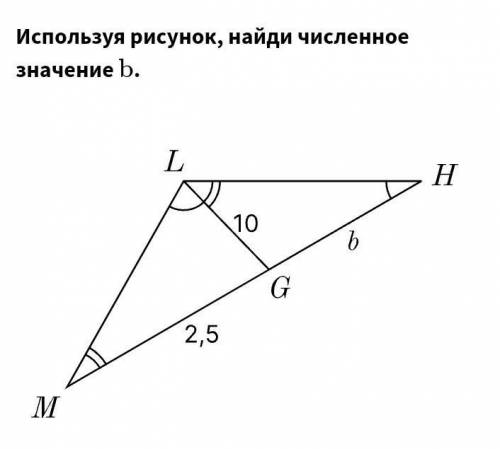 Используя рисунок, найди численное значение ﻿ b .