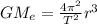 GM_{e}=\frac{4\pi^{2}}{T^{2}}r^{3}