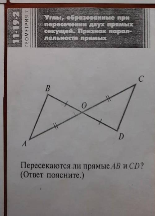 Пересекаются ли прямые AB и CD. ответ поясните