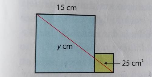 По данным рисунка высчетайте y, если обе фигуры квадраты