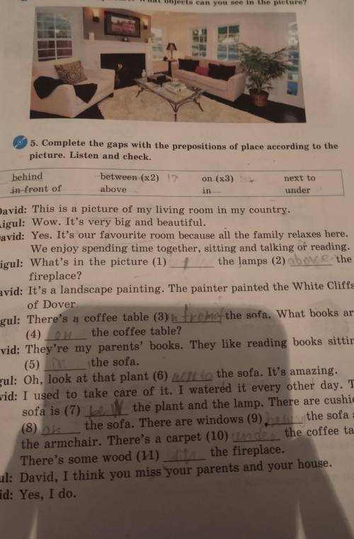 5. Complete the gaps with the prepositions of place according to the picture. Listen and check. bind