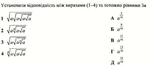 Установіть відповідність між виразами та тотожно рівними їм дробам 1-4.