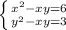 \left \{ {{x^{2} -xy=6} \atop {y^2-xy=3}} \right.