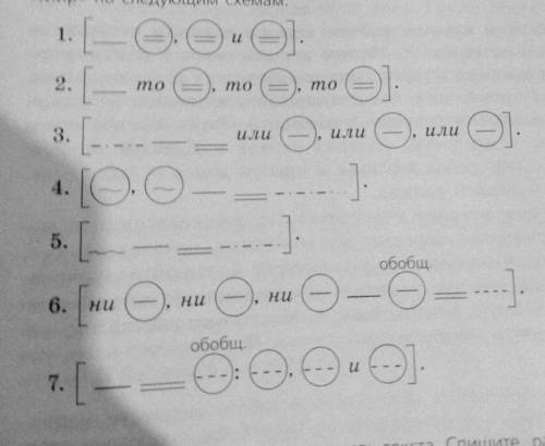 . Надо составит 7 предложении Надо составить 7 предложений по данным схемам, все 7 пред должны быть