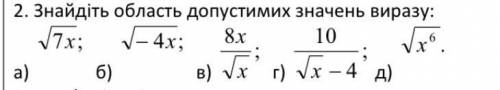 Знайдіть область допустимих значень виразу: