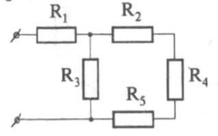 . Резисторы соединены так, как показано на рисунке. Определите общее сопротивление цепи если R1=5 Ом