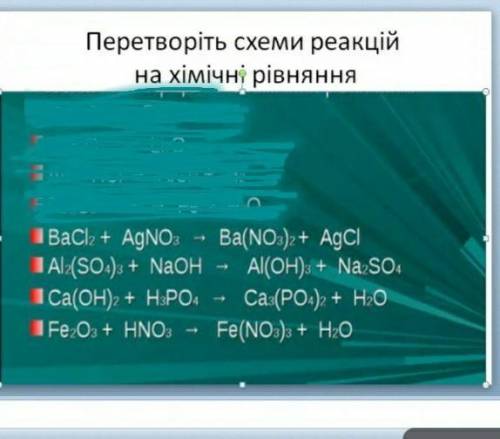 перетворіть схеми реакцій на хімічні рівняння