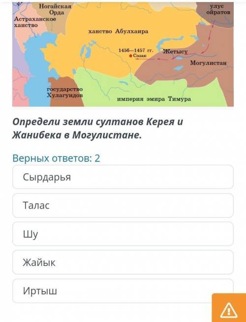 Могулистан. Ханство Абулхаир-хана. Урок 1 Внимательно изучи карту и выполни задание. ￼ Определи земл