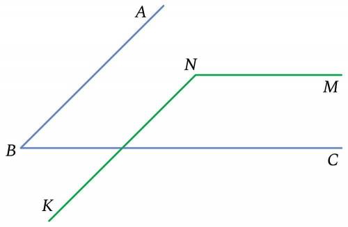 Дано: ∠ABC, ∠MNK, AB∥KN; BC∥MN и ∠ABC : ∠MNK=1 : 3 Найди ∠MNK и ∠ABC