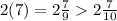 2(7)=2\frac{7}{9}2\frac{7}{10}