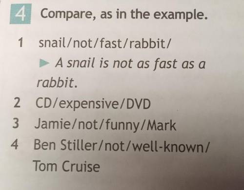 2 CD/expensive/DVD 3 Jamie/not/funny/Mark 4 Ben Stiller/not/well-known/ Tom Cruise