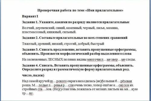 Кантрольная работа на тему имя прилагательное 6класс , умоляю вас мне)