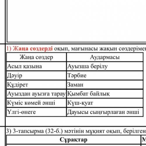 с казахским асыл қазына, дәуір, құдірет, ауыздан ауызға та- ралу, күміс көмей, үлгі-өнеге