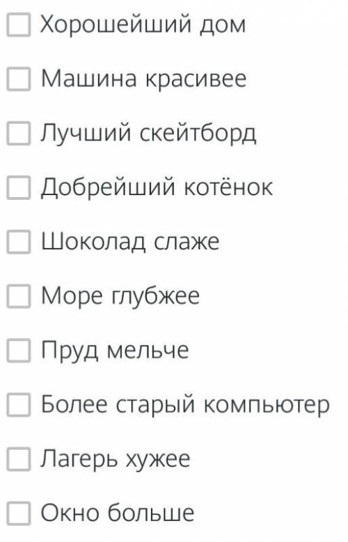 В каких словосочетаниях прилагательные употреблены в правильной форме?