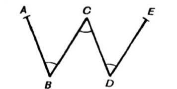 На рисунке АВ=ВС=СD=DE, уголАВС=углуBCD=углуCDE. Докажите, что точки А, С и Е лежат на одной прямой.