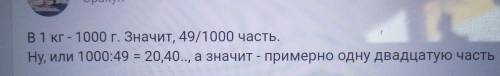 Какая часть килограма составляет 49 г