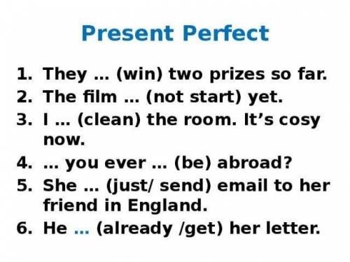 Выполни упражнение по теме Present Perfect