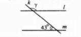 1. Параллельные прямые l и m пересечены прямой k. По данным рисунка найдите угол